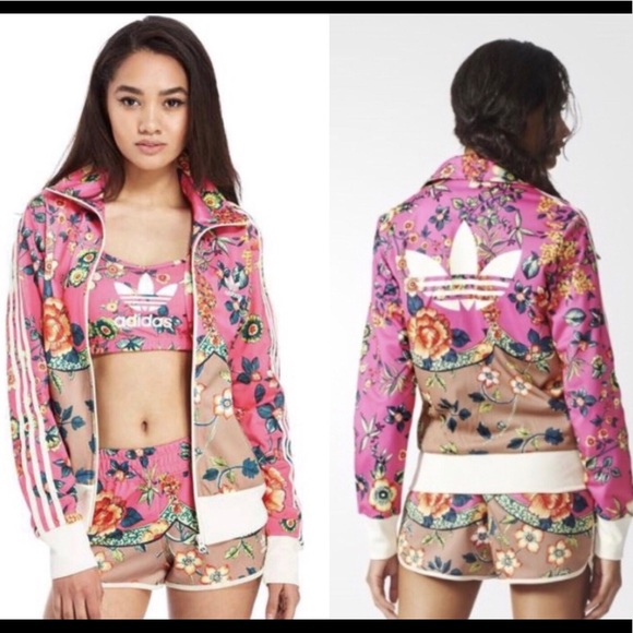 adidas shorts and jacket set women's